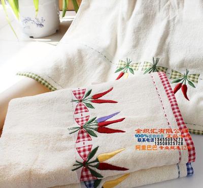 金號(hào)專(zhuān)柜 提緞繡浴巾 純棉小辣椒浴巾 RC118H